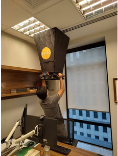 Registro fotográfico relacionado a testes técnicos em climatização